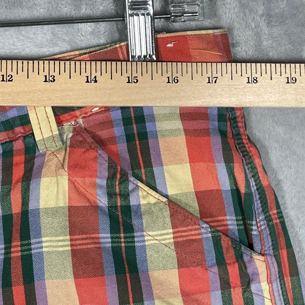 Vintage Polo Ralph Lauren Plaid Shorts Mens Metal Button Fly Cinch Back USA 34 - Picture 8 of 11